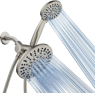 AquaDance 7" High-Pressure 3-Way Rainfall & Handheld Shower Combo, Brushed Nickel, 6 Settings