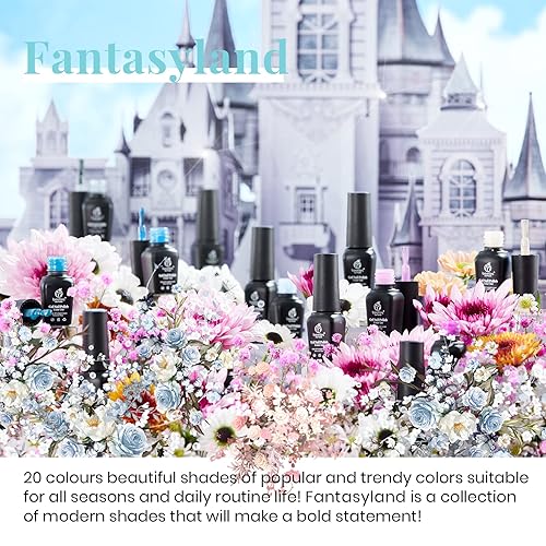 Miniatura 2 de beetles Gel Polish Juego de uñas de 20 colores de la colección Fantasyland y kit de uñas de gel, juego de extensión de uñas fácil con 500 puntas de