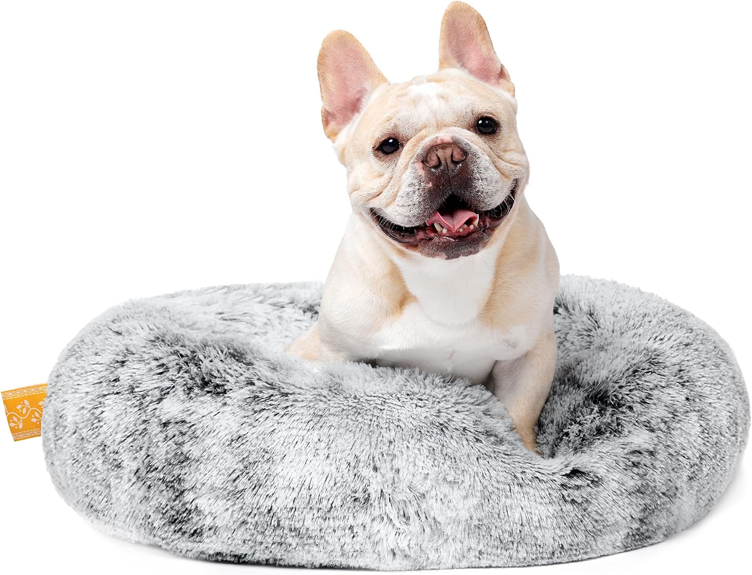 Akutata Dreamer Round Donut Bed for Small & Medium Dogs and Cats, Deep Sleep Calming Plush Pet Bed, Washable Cover, Fluffy Indoor…