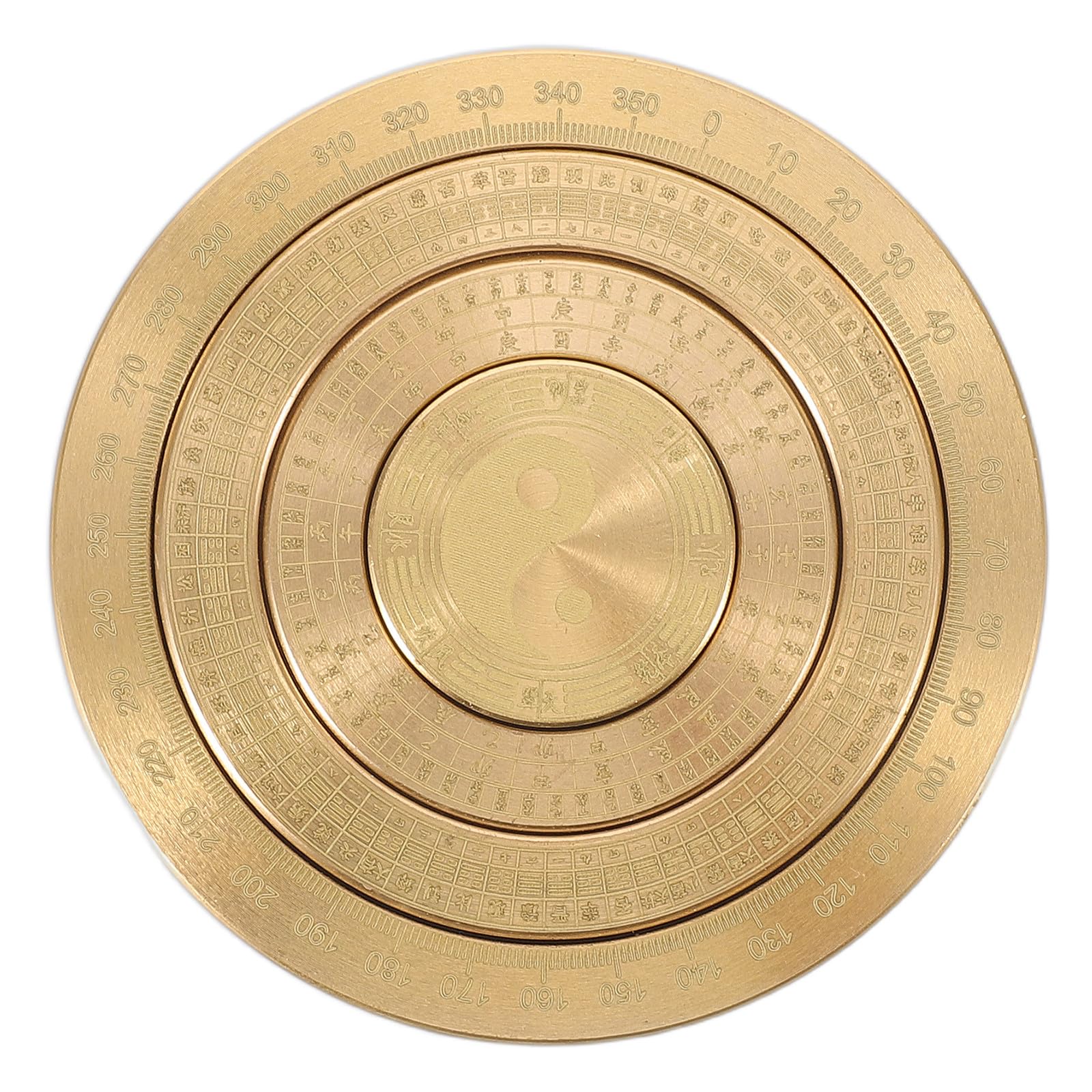 SHINEOFI Portable Luopan Miniature Brass Ba Gua Compass Smooth Rotation and Compact Design, Vintage Feng Shui Pocket Compass Ornament for Office and Collectible Decoration, 2.3 Inch Golden