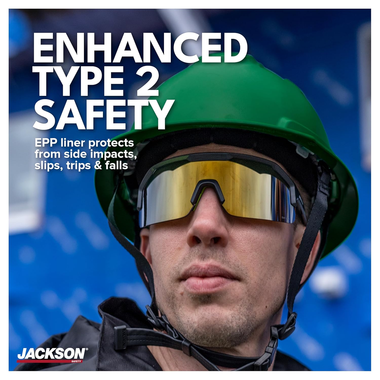 Jackson Safety Blockhead2 Type 2 Full Brim Hard Hat - Vented Construction Safety Helmet with Side Impact Protection - ANSI Z89.1 Type 2 Class C & OSHA Compliant (Multiple Colors)