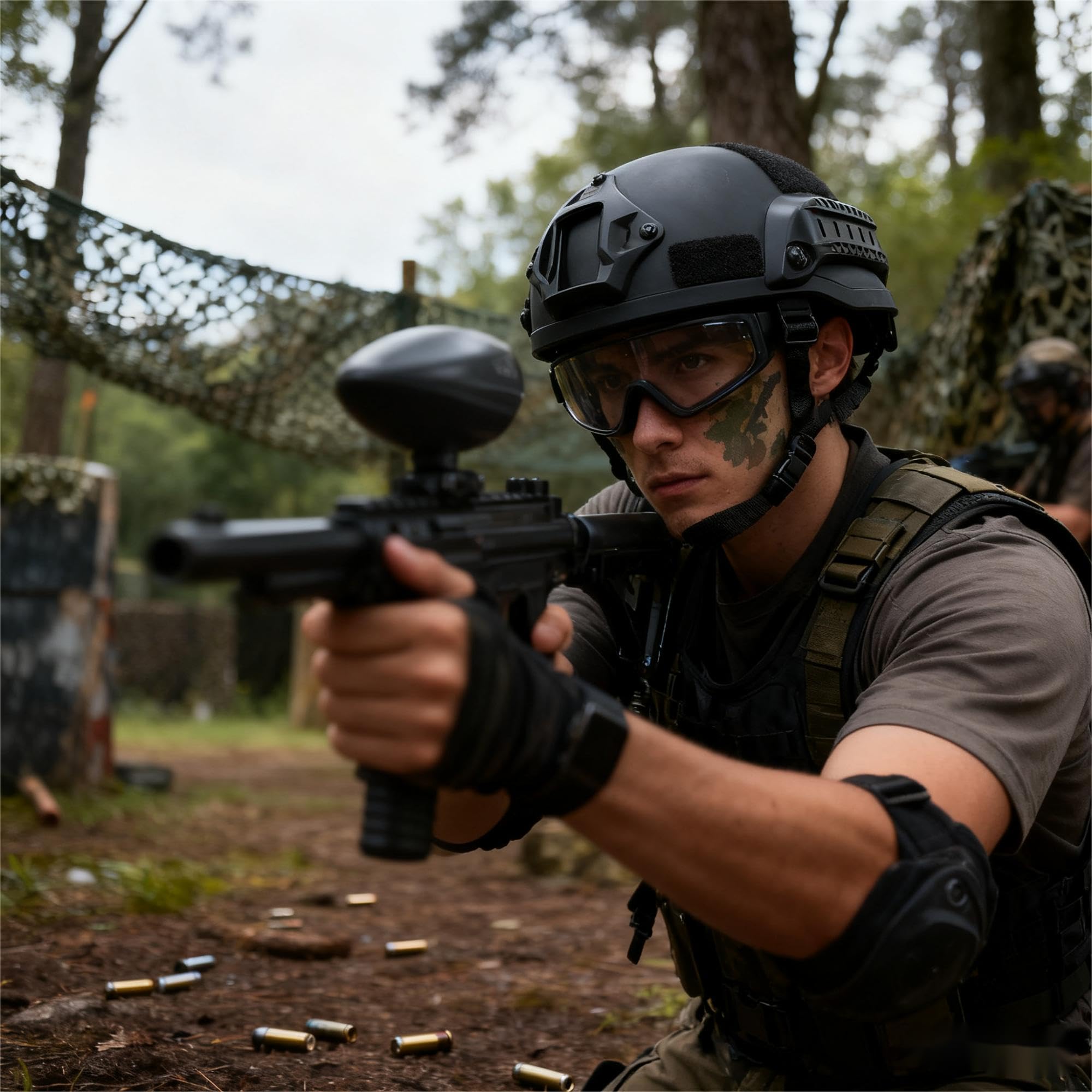 Airsoft Mich 2000 PJ Taktischer Helm mit NVG-Unterstützung und Seitenschienen, taktischer CS Combat Helm, Outdoor-Schutzausrüstung