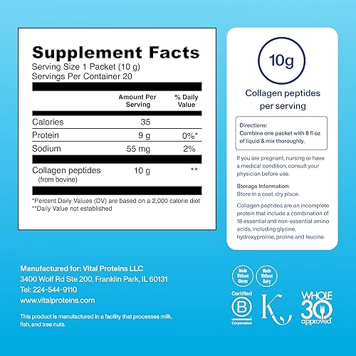 Miniatura 3 de Vital Proteins Suplemento en polvo de péptidos de colágeno tipo I III paquetes de viaje colágeno hidrolizado para la piel cabello articulaciones de