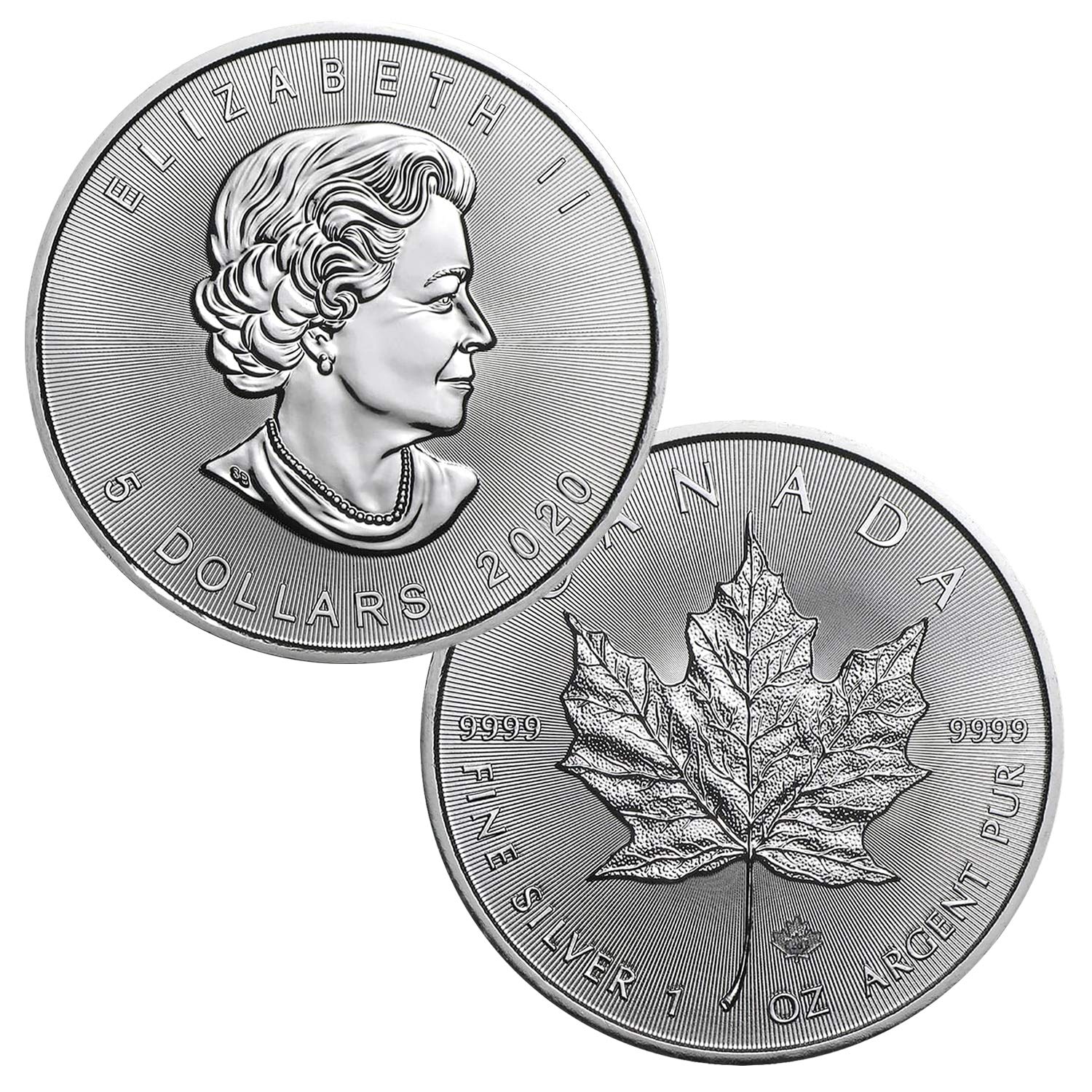 Canada 2021 $5 Silver Maple Leaf 1oz Troy Ounce .9999 Coin Bullion - Brilliant Uncirculated