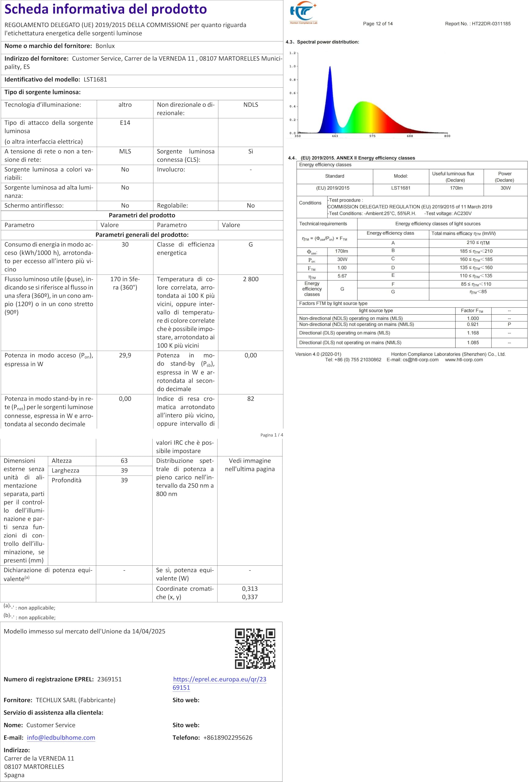 Lampadina Lava E14 R39 30W - Riflettore Trasparente Per Lampade Lava, Incandescenza, 1 Pezzo - Foto 3