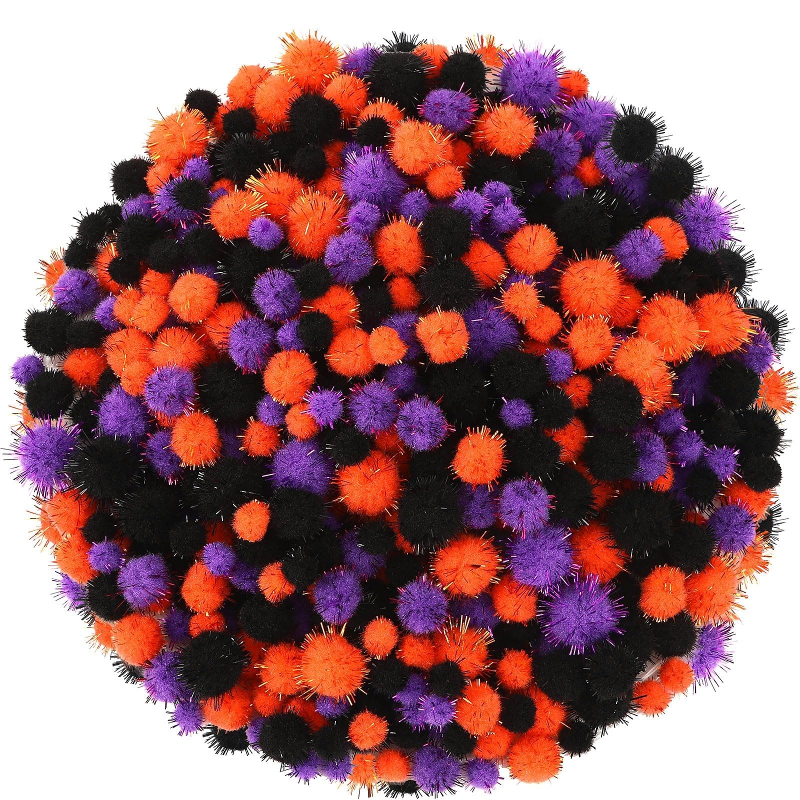 UPINS 600Pcs Halloween Pom Poms, Craft Pompom Balls for DIY Projects