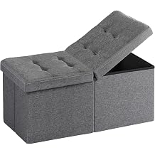 30-INCH Ottoman with Storage, Footrest Storage Bench, End of Bed Bench Coffee Table for Living Room, Bedroom, Entryway Gray