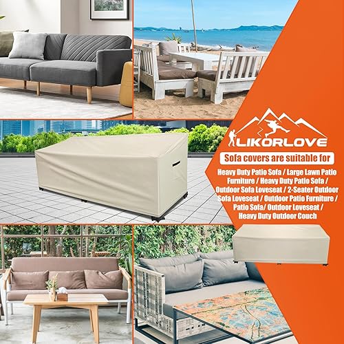 Miniatura 5 de Funda para sofá de patio, 88 pulgadas de ancho x 33 pulgadas de profundidad x 31.8 pulgadas de alto, funda impermeable para sofá de exteriores,