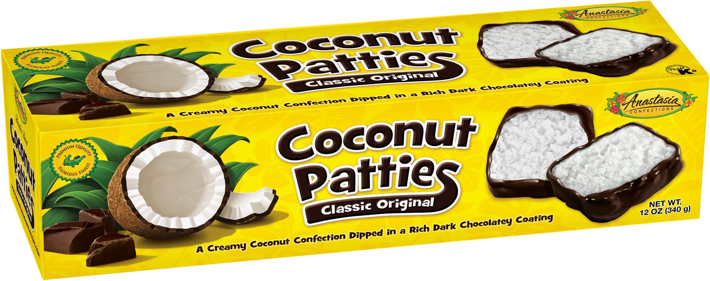 Anna's Coconut Patties, Original Flavor, 12 Ounce Box, 9 Individually Wrapped Patties, Kosher