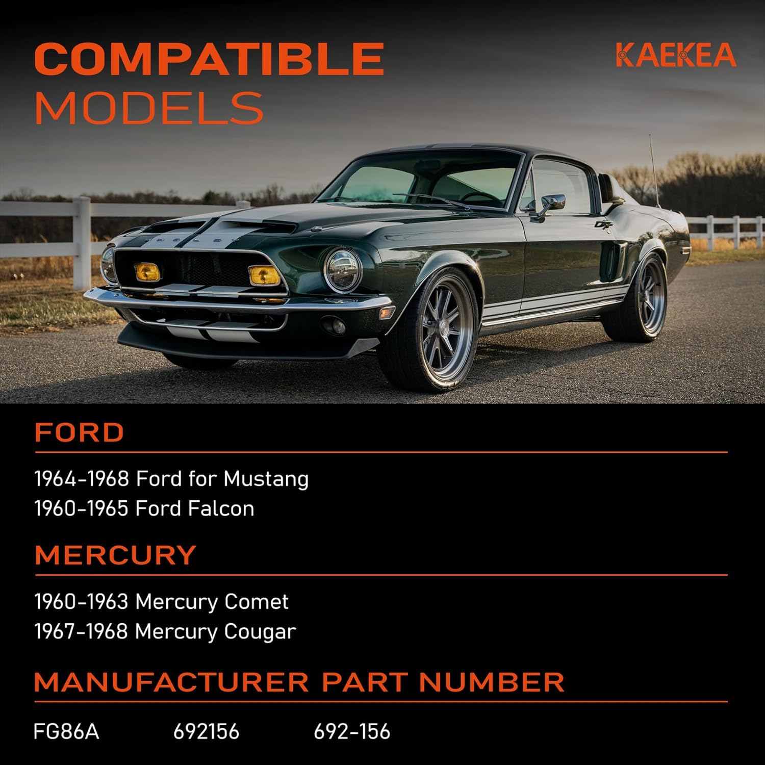 FG86A Fuel Tank Sending Unit Compatible with Ford Mustang 1964-1968 Ford Falcon 1960-1965 Mercury Comet 1960-1963 Mercury Cougar 1967-1968 Replace 692156 692-156