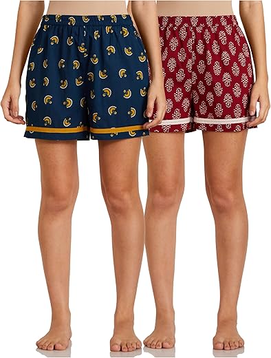Amazon Brand – Myx Women’s Cotton Lounge Shorts (Pack of 2)