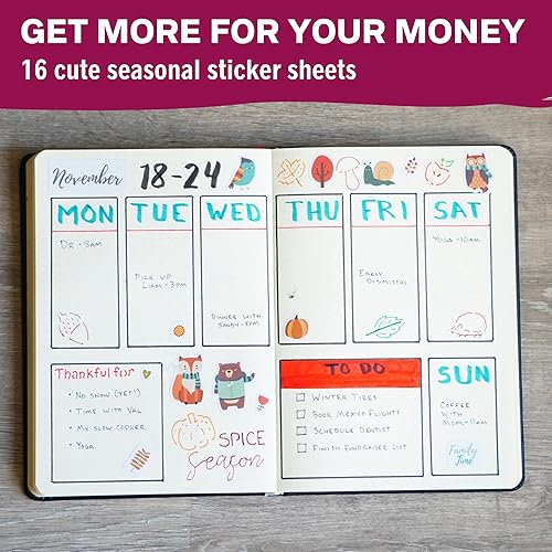Miniatura 8 de Sunny Streak - Calcomanías para planificador de temporada y días festivos, 16 hojas, bonitas calcomanías personalizadas, suministros divertidos para