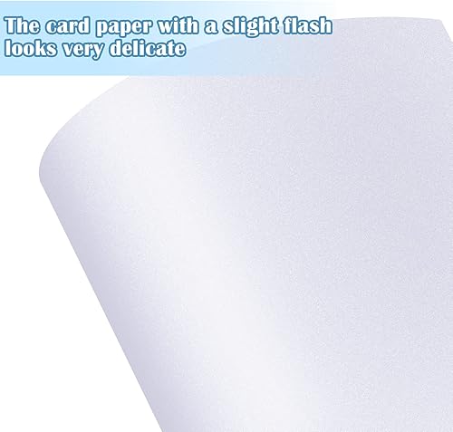Miniatura 3 de 100 hojas de cartulina blanca con purpurina de 12 x 12 pulgadas, cartulina brillante, papel metálico brillante en cubierta de 92 libras para álbumes