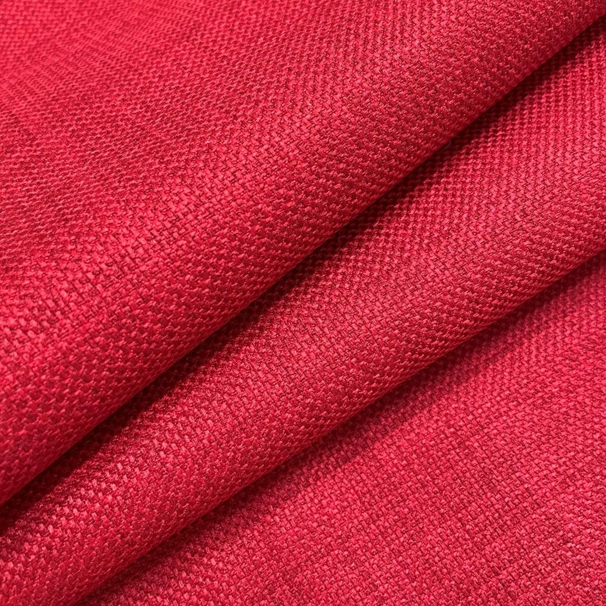 RED Linen Look Designer Soft Plain Curtain Cushion Sofa Upholstery Fabric Material Sold BY THE METRE