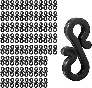 MENHUA 100 Pcs Christmas Light Clip Hooks, Mini Plastic Gutter Hooks, for Gutters Guards Christmas String Lights Hanging (Black)