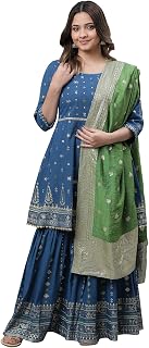 Aurelia Polyester Women Kurti With Sharara and Dupatta Set Price In India