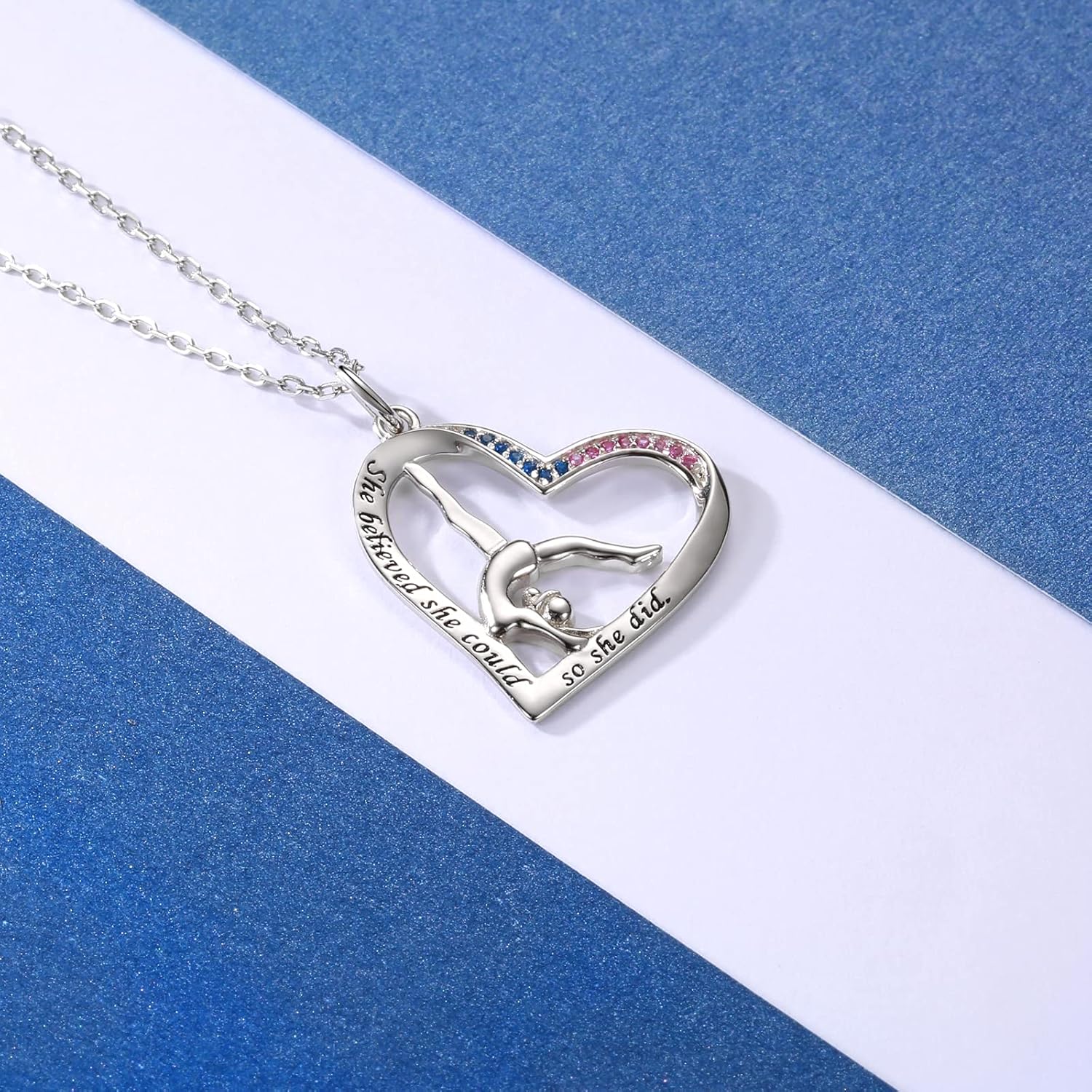 Gymnastics Gifts for Women Gymnast Necklace 925 Sterling Silver Gymnastics Fashion Jewelry Pendant Birthday - Image 2