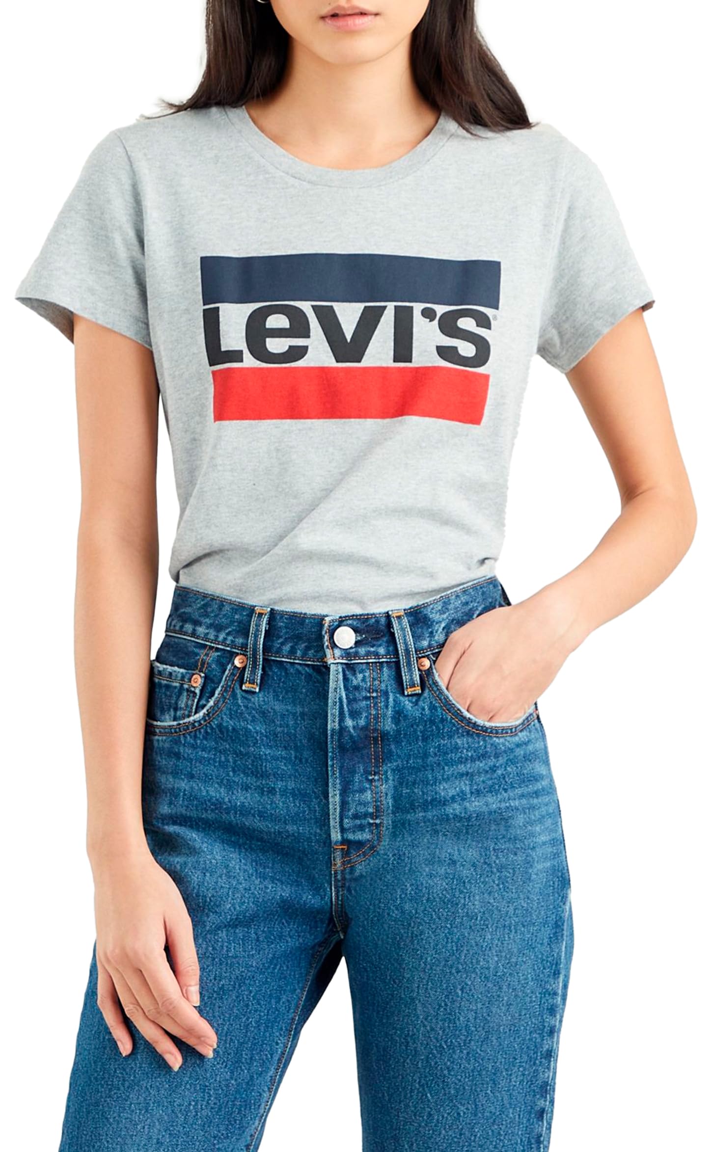 Levi's Women's The Perfect Tee- Sportswear Logo T-Shirt, Sportswear Logo Heather Grey, XS
