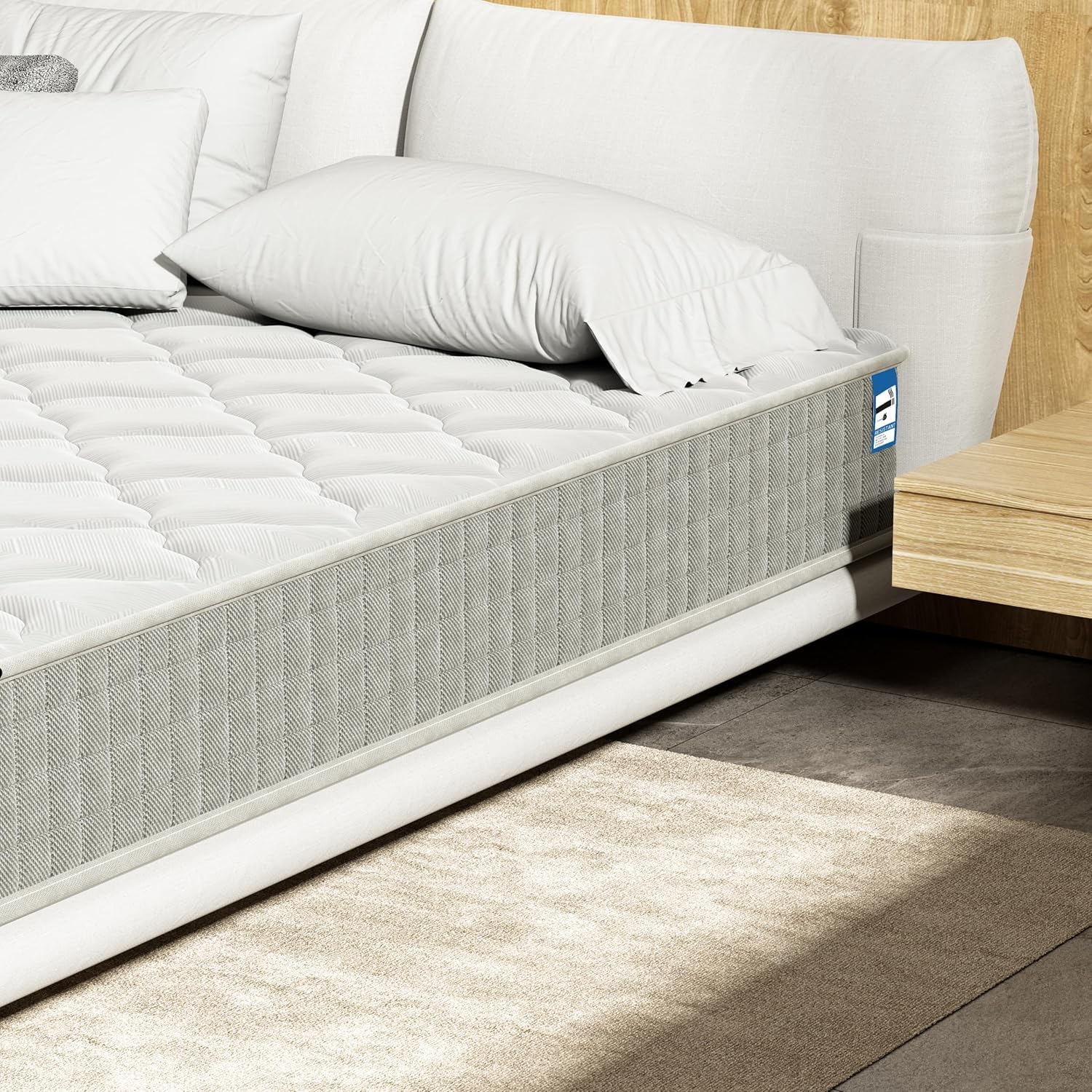 DEWINNER Matelas 140x200 cm Mémoire de Forme 22 cm 7 Zones Fermeté Moyenne et Ferme
