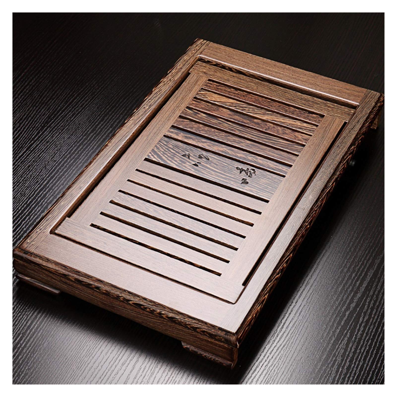 DFGHNBVC Tea Tray,Chinese Gongfu Tea Table Serving,Mini Bamboo Chinese Kongfu Tea Table Serving, Serving Tray Box Reservoir & Drainage Type For Teahouse,A