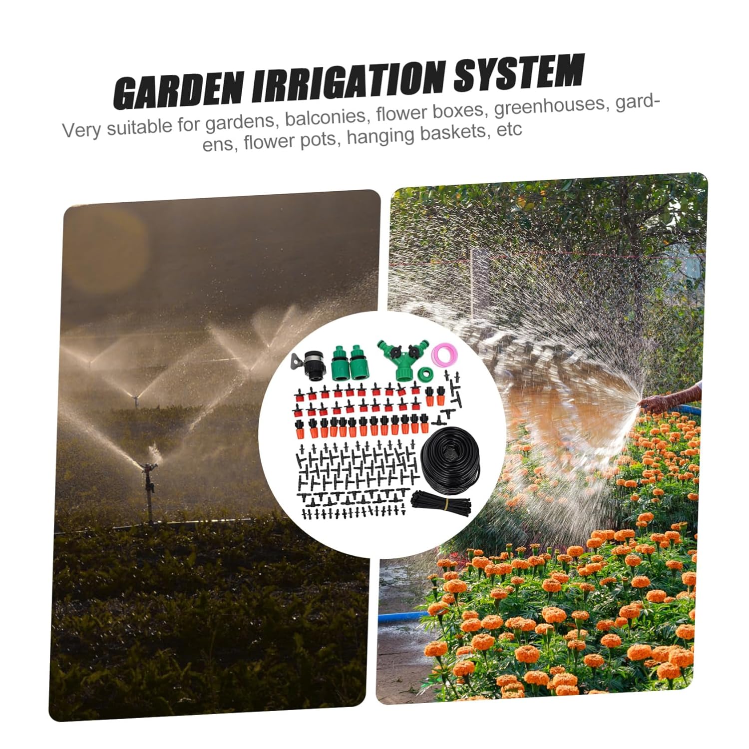 Micro Drip Watering Kit Automatic Irrigation System for Garden Plants with Plastic Nozzles and Emitters Efficient Water-Saving Sprinkler for Home and Greenhouse Use