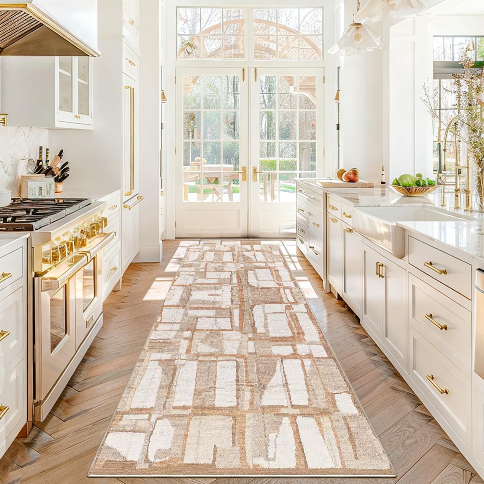 Alfombra de pasillo antideslizante de pelo corto para la cocina