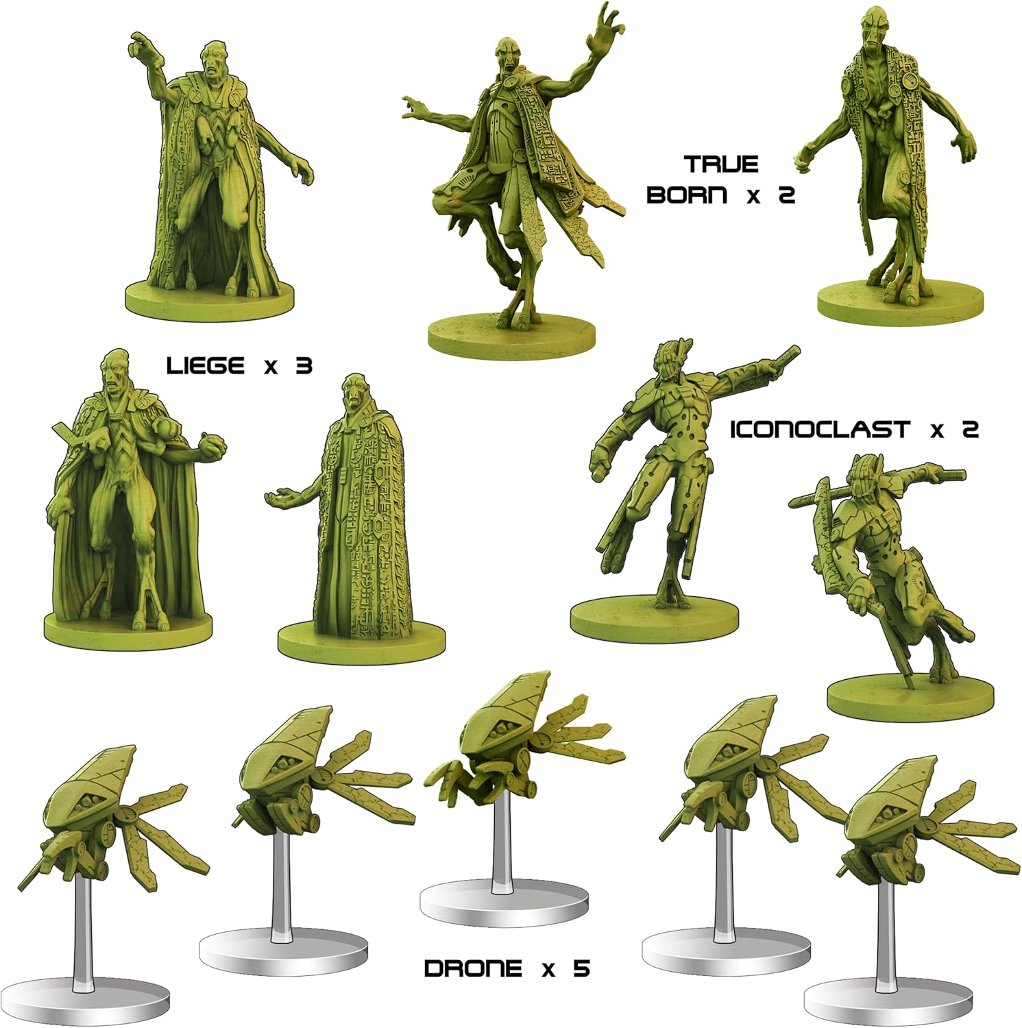 Battle Systems - Core Space First Born - Sci-Fi Miniatures Board Game - Cyberpunk 28mm Science Fiction Figures for 40K Wargame - Tabletop Modular 3D Gaming Terrain - (First Born Starter Set)