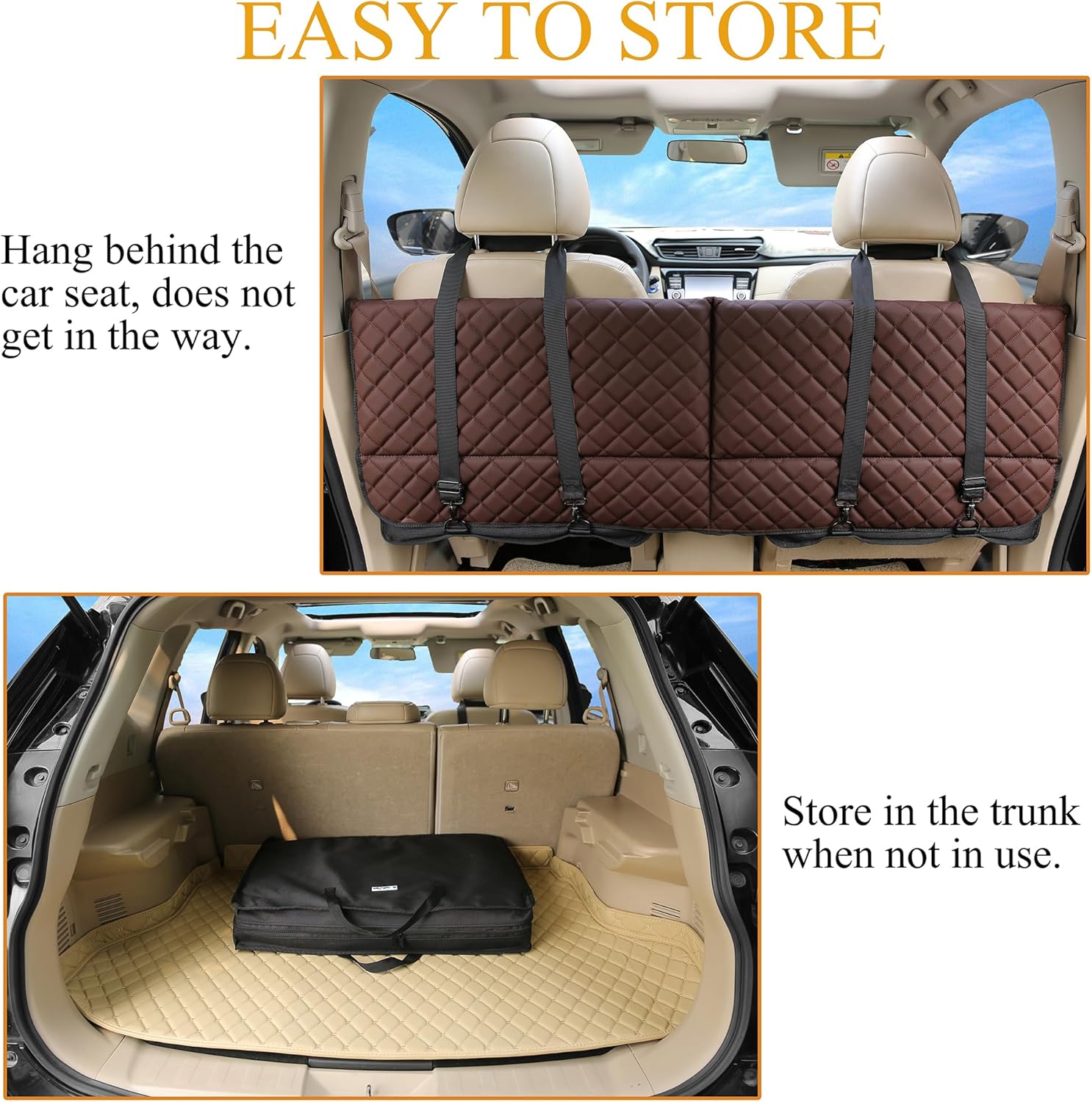 Non Inflatable Car Mattress, Back Seat Extender for Truck, Dogs Hammock, Truck Bed Mattress, Car Bed Camping Mattress, Seat Covers for Car/Suv/Truck/F150/RAM1500/Silverado