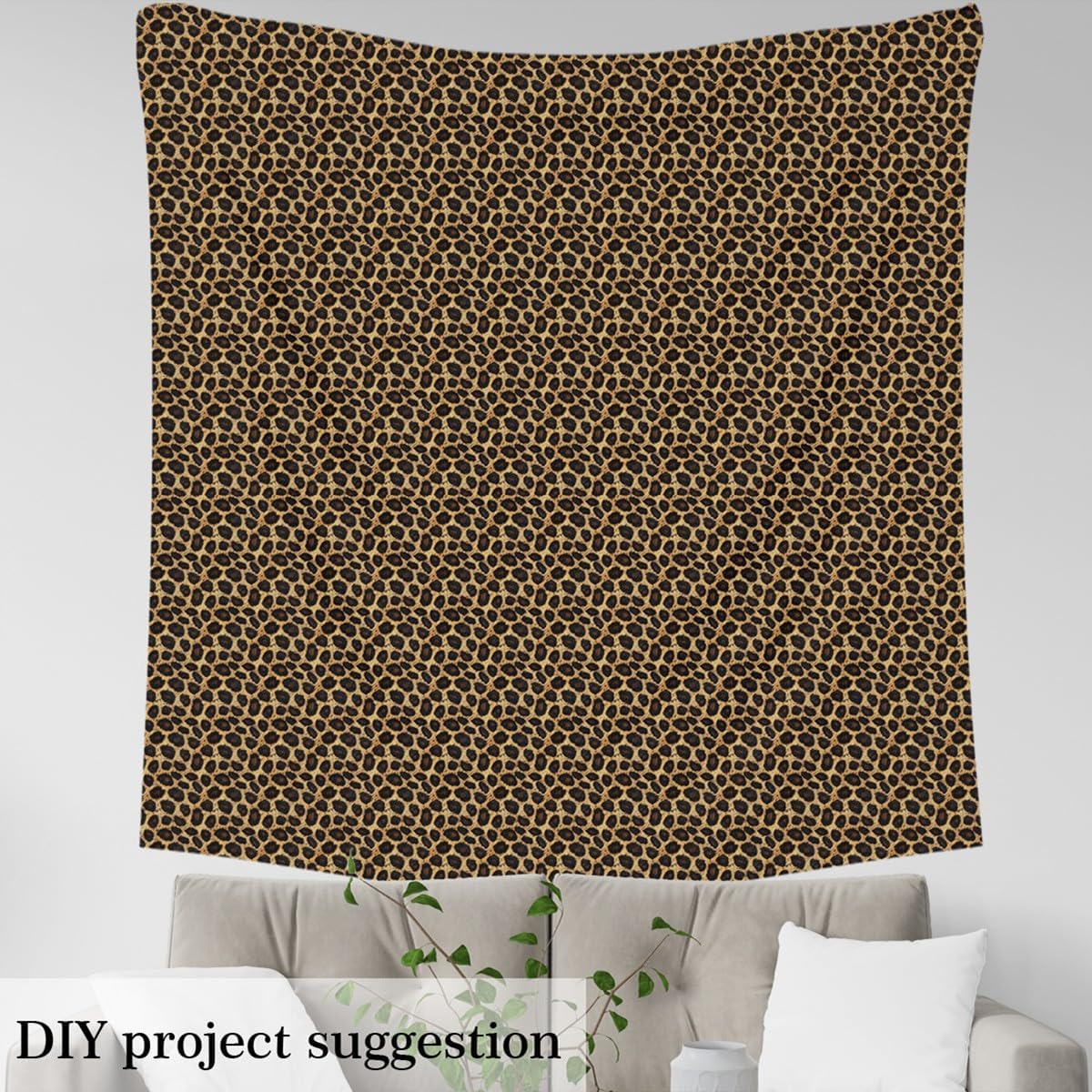 Brown Cheetah Print Upholstery Fabric for Chairs - Wild Animal Hide Fabric by The Yard 181"x63",Leopard Skin African Animals Big Cat Fur Hair Spot Sewing Fabric for Kids Gifts