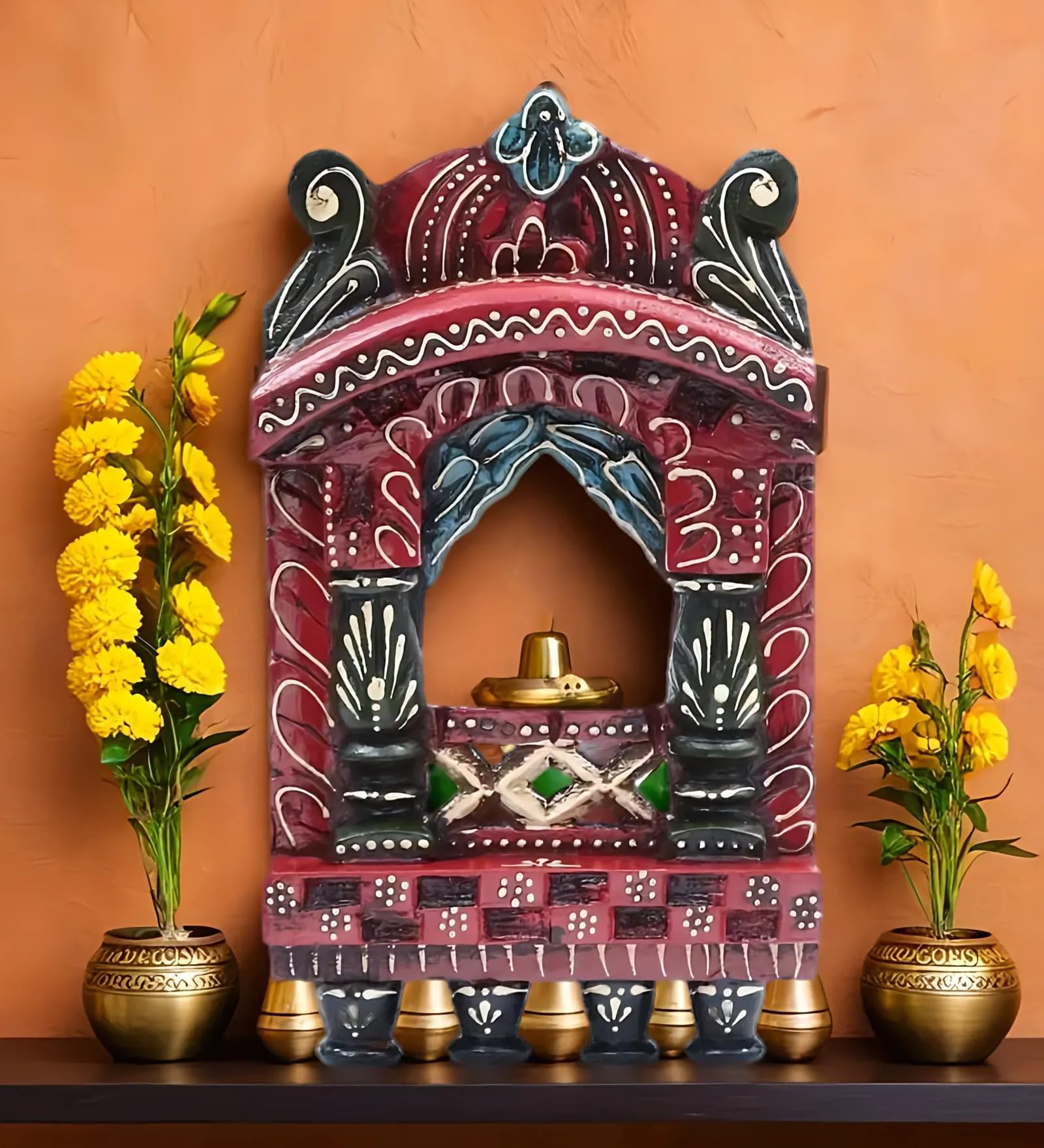 Colorful Wood Jharokha Wall Hanging - Medieval Arts -8