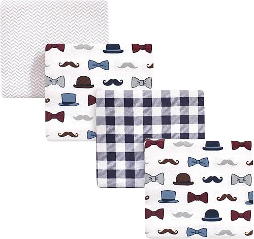 Miniatura 5 de Little Treasure Manta unisex de franela de algodón para bebé, Beyoutiful 4 unidades, talla única