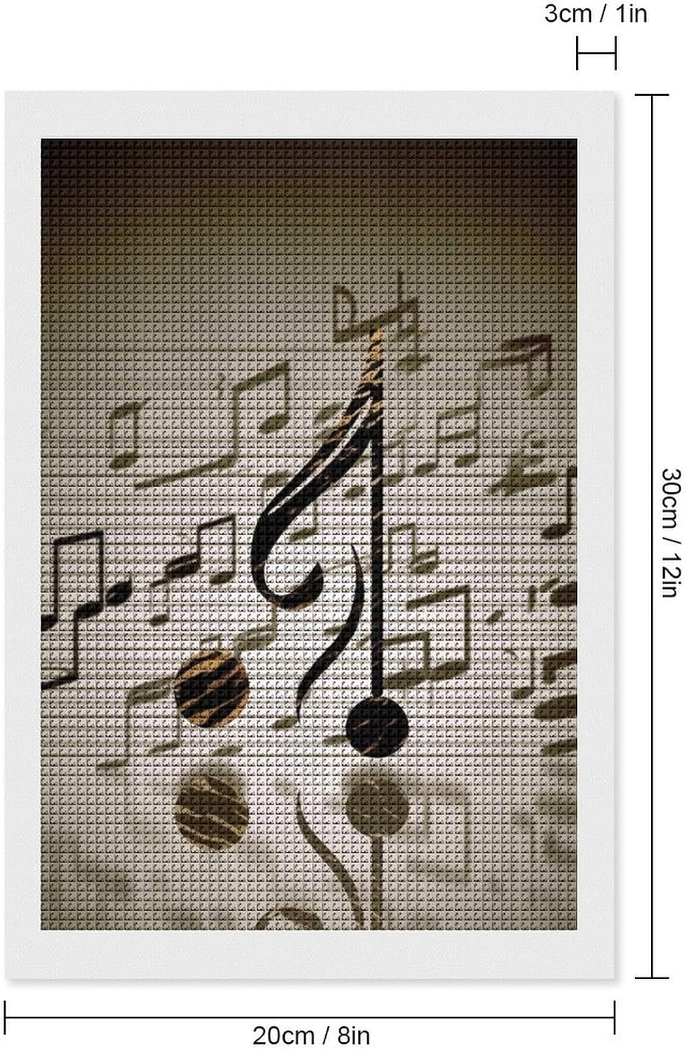 KMRHOUTIQ Music Note 5D Diamond Painting Kit for Adults Beginners DIY Diamond Art Kits with Drill Tools Full Square Drill Dots Big Gem Art by Number Crafts for Home Wall Decoration 8x12 image 2