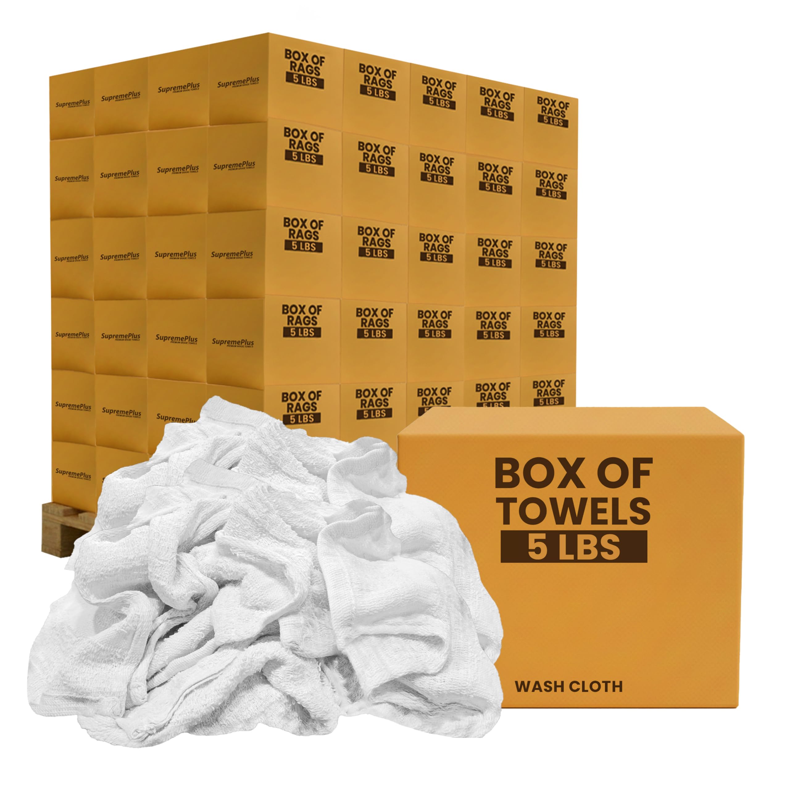 Wash Cloths 12 x 12 inches 120 x 5 lbs Boxes 600 lbs Pallet - Durable Soft Absorbent