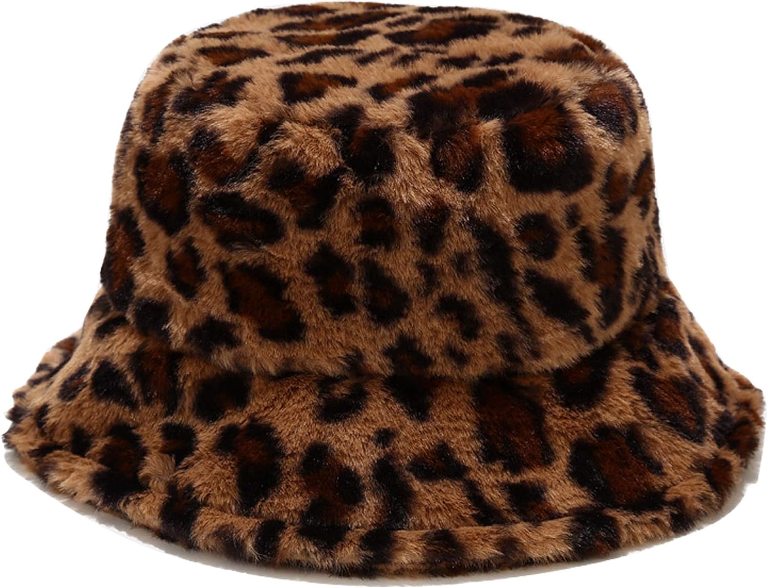 Umeepar Winter Faux Fur Fuzzy Bucket Hat Fluffy Warm Hat for Women Men