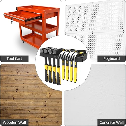 Miniatura 6 de UNITEDPOWER Soporte para Martillos, Organizador de Estante de Almacenamiento de Montaje en Pared para Taller, Cobertizo, Garaje, Hogar, Compatible