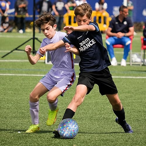 Miniatura 6 de EVZOM Balón de fútbol tamaño 34 para niños, jóvenes y adultos, pelota deportiva ligera, entrenamiento libre, pelotas de fútbol, juguetes al aire