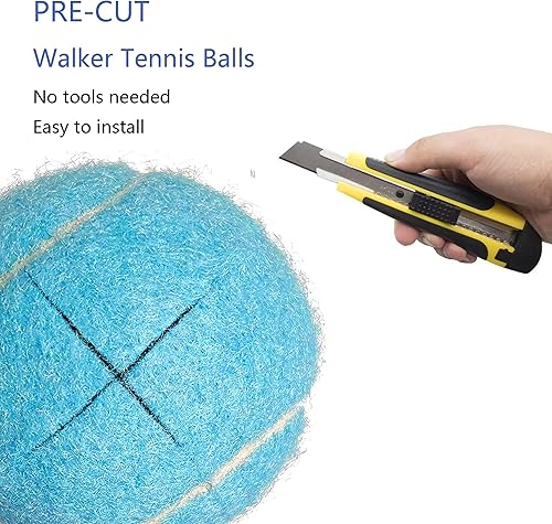 Miniatura 10 de ZUJEAM Pelotas de tenis Walker, pelotas de tenis precortadas para caminantes, pelotas de deslizamiento para sillas, escritorios, patas de muebles y