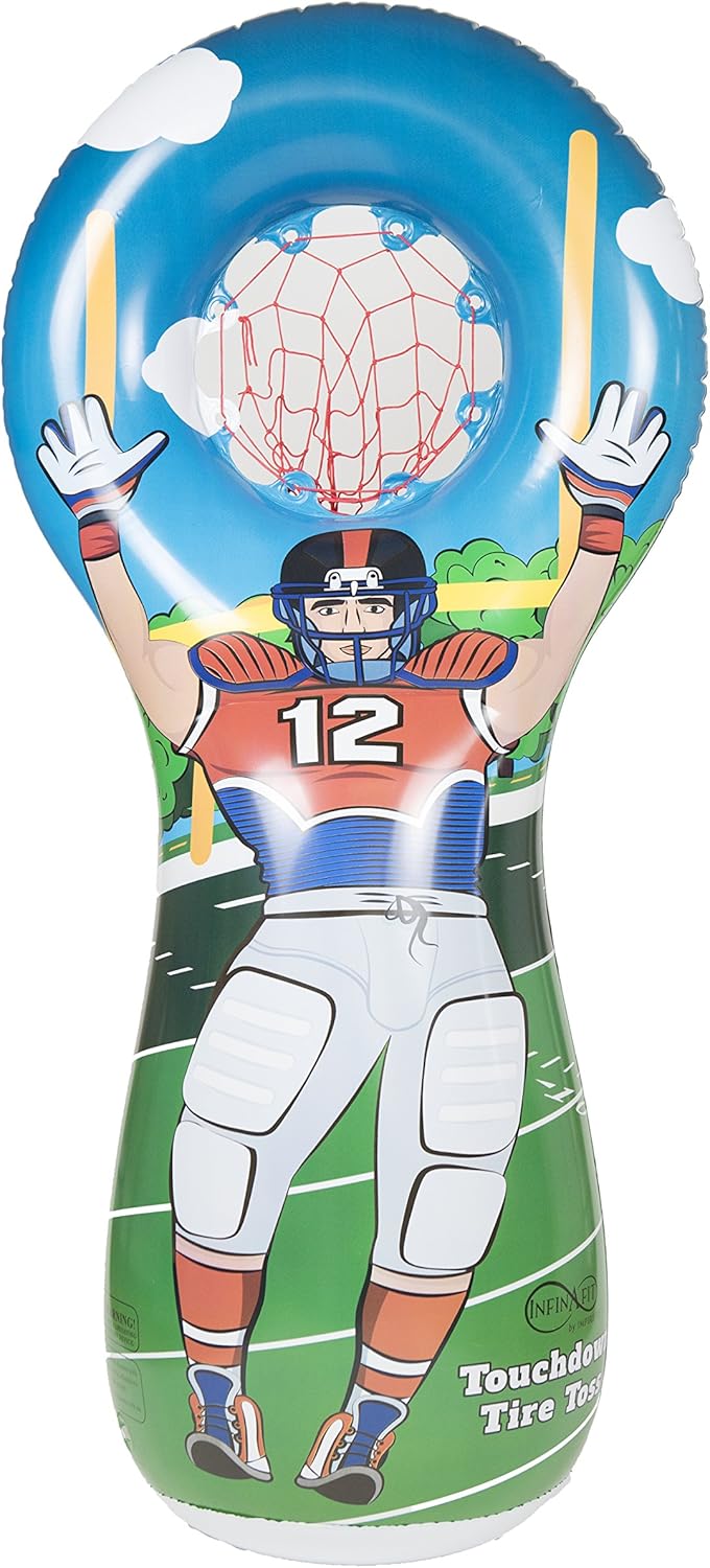 ImpiriLux Inflatable 5 Foot Tall Double Sided Football Toss Target | 3 Mini Footballs Included | Sports Game for Boys and Gils image 3 of 7 B07BF83TYS