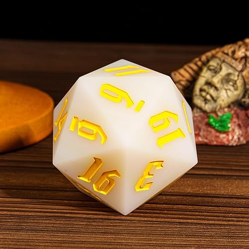 Miniatura 7 de Silicona de 2.165 in D20, colores que cambian la luz, grandes D20 individuales de 20 caras DND, dados poliédricos gigantes D20 con caja de regalo