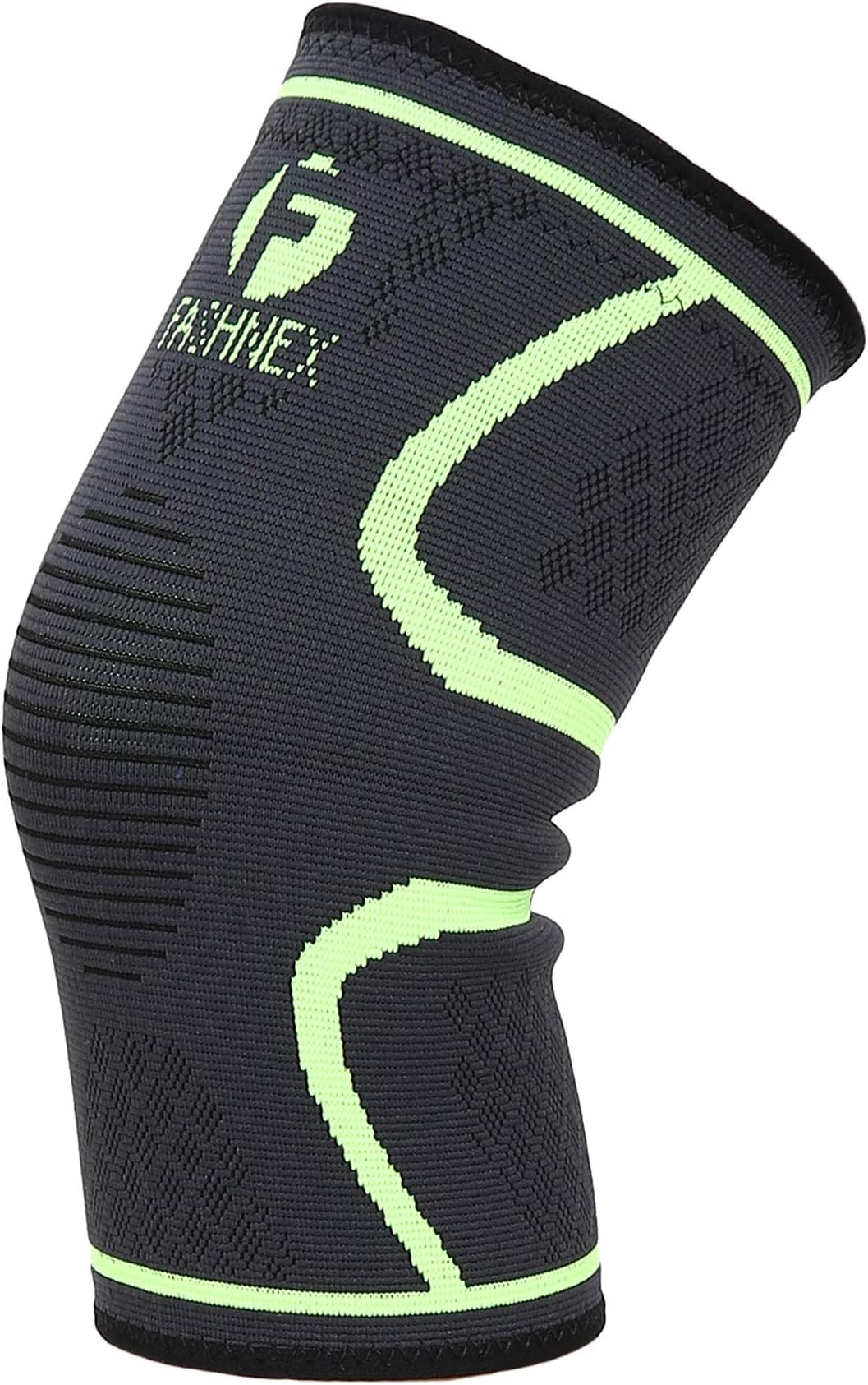 Fashnex Knee Support Sleeve for knee cap pain, running, gym, sports for men & women (Single Pc), Green, Medium Size