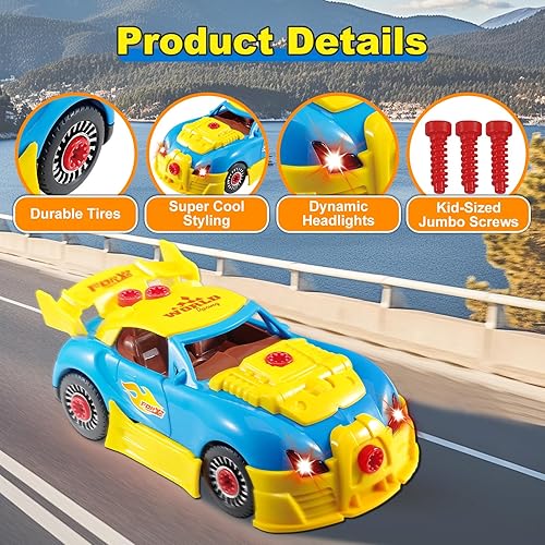 Miniatura 6 de Pup Go Juguetes de construcción  Juguetes desmontables de carreras de autos  30 piezas desmontables con sonidos y luces realistas  Construye tu