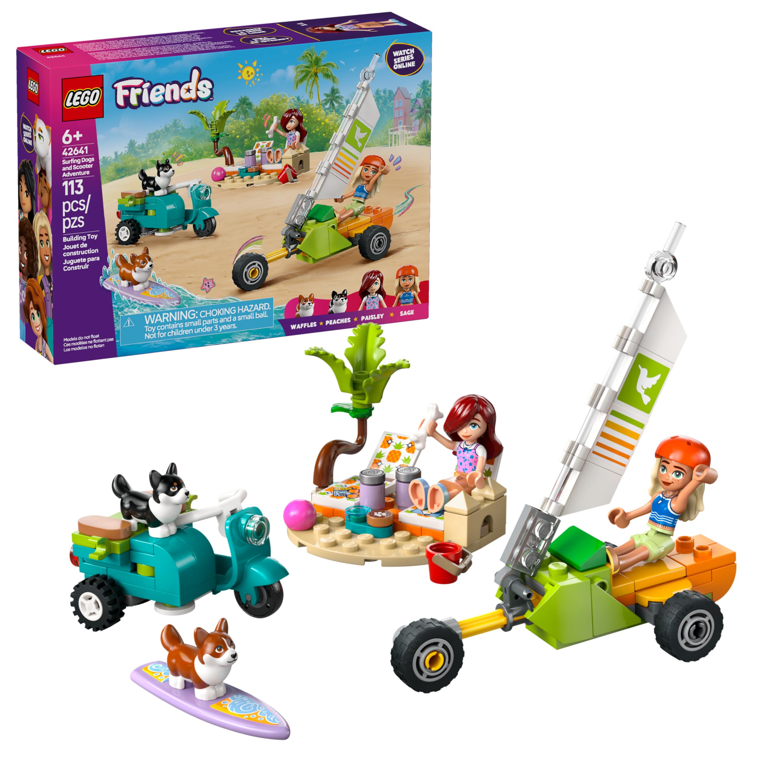 【海外版・レア】school friends LEGO Friends Aventura com Cães Surfistas e Motocicleta 42641