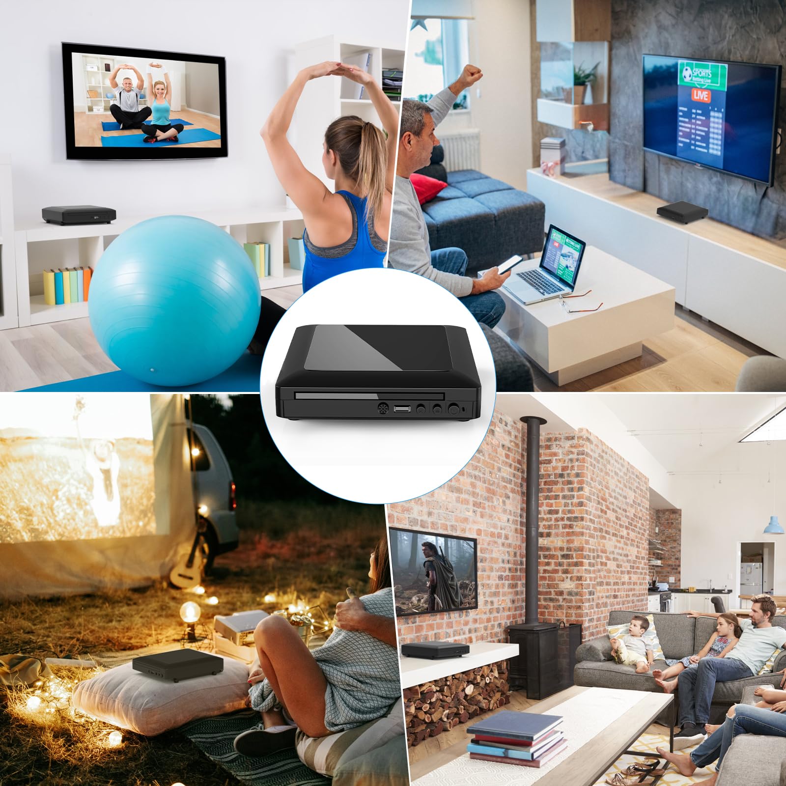 Ceihoit DVD Player for TV with HDMI AV Output, USB Input, HD1080P DVD CD Player, Built-in PAL NTSC System, All Region Free, HDMI/ AV Cable Included