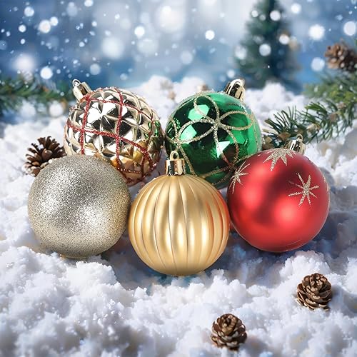 Miniatura 5 de DeckTheHalls Bolas de Navidad, 30 piezas de decoración de Navidad de 2.5 pulgadas para colgar en el árbol de Navidad, adornos de bolas de Navidad
