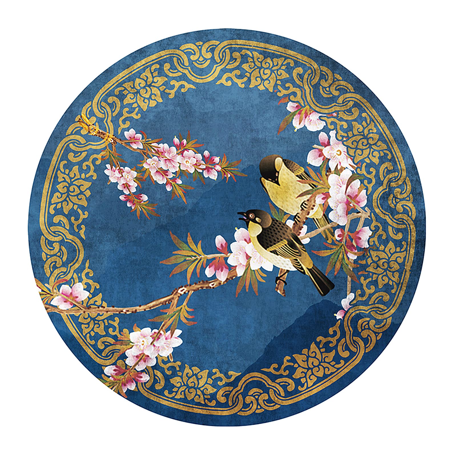 Tapis rond de style chinois idéal pour table de thé et étude