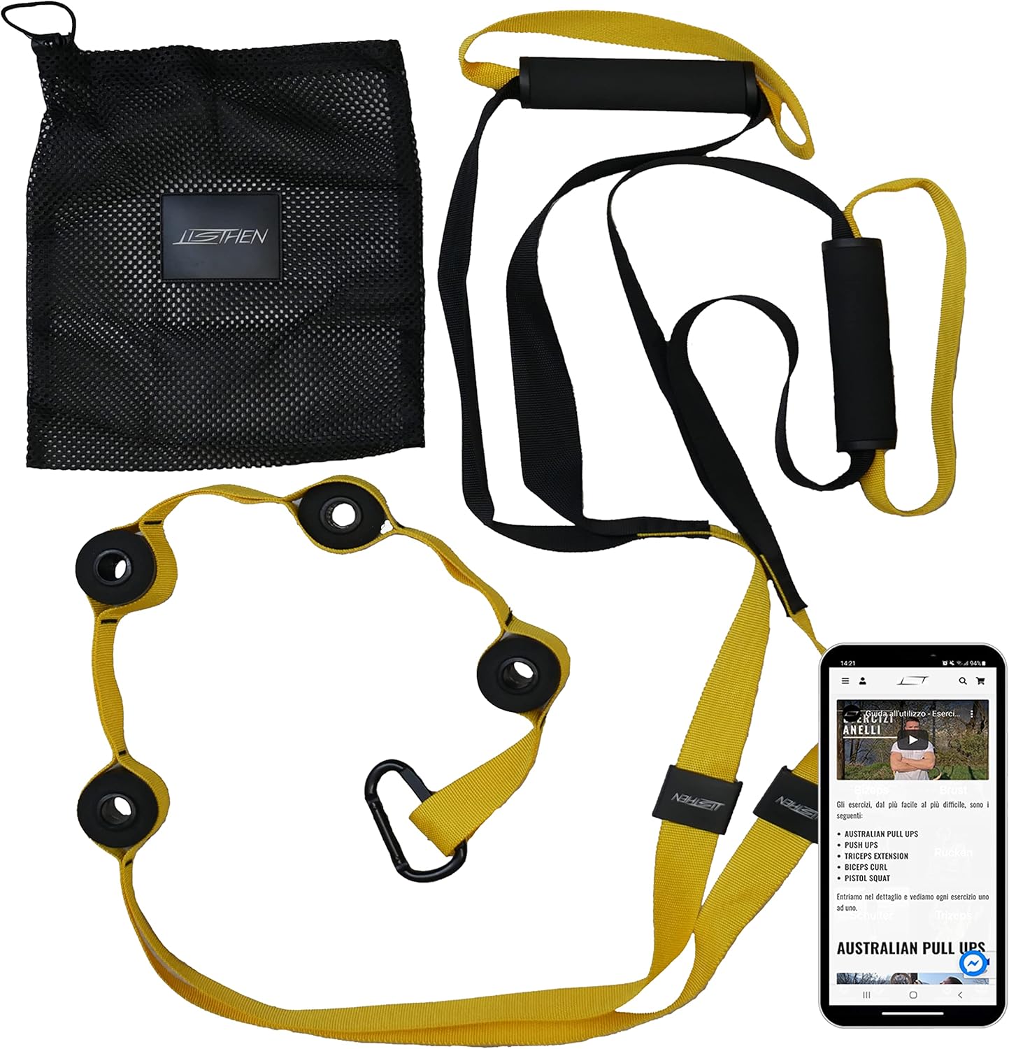 LISTHEN Trx, Cinghie Multifunzione Regolabili, Cavi per Allenamento in