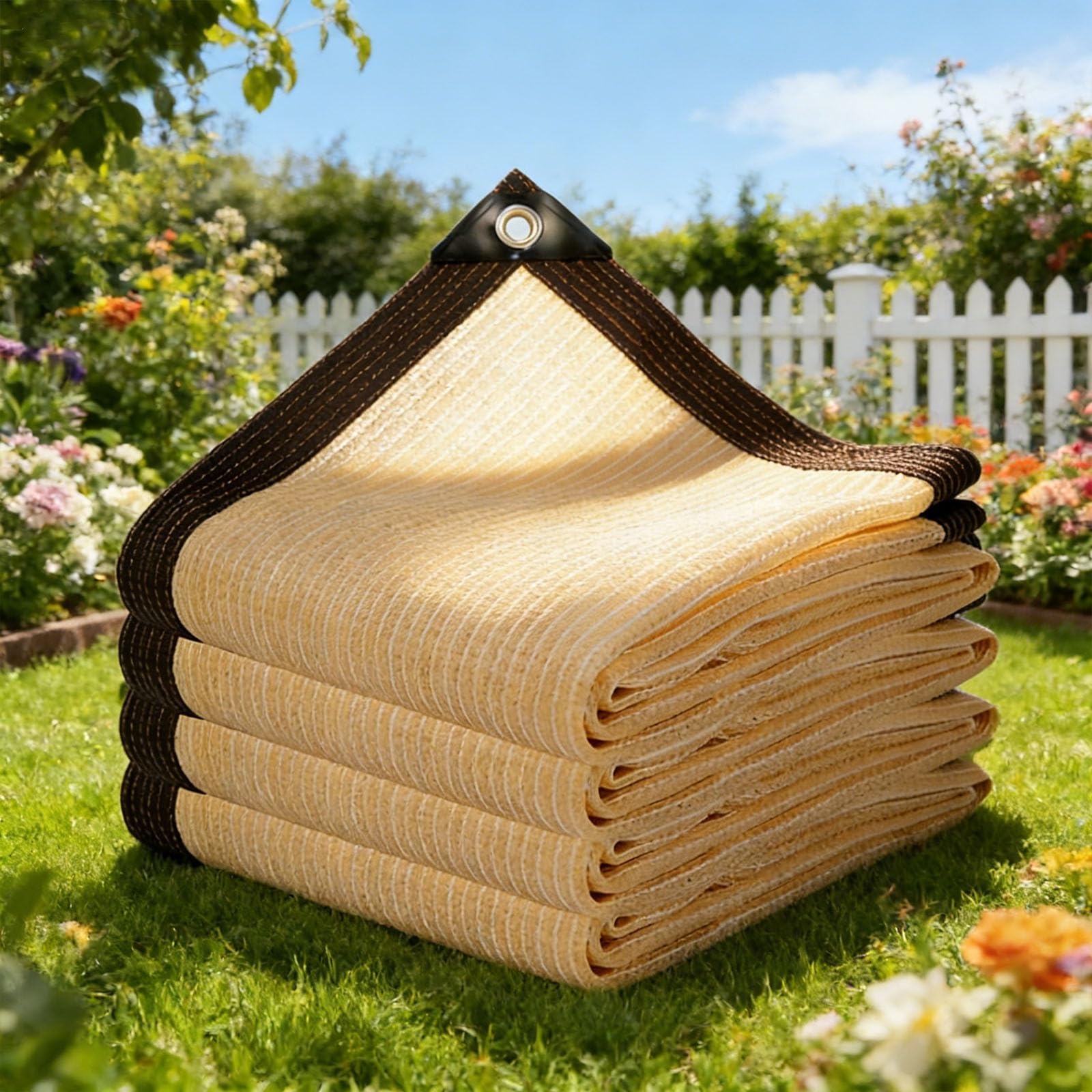Toile solaire avec œillets en tissu HDPE de haute densité pour ombrage durable