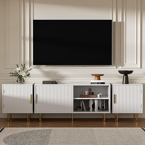 Miniatura 4 de Consolas de TV para sala de estar, soporte de TV con almacenamiento, centro de entretenimiento para TV de hasta 71 pulgadas, soportes de televisión