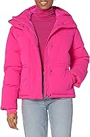 Amazon Essentials Women's Short Waisted Puffer Jacket - Water-Resistant, Relaxed Fit, Plus Size, Warm Winter Coat