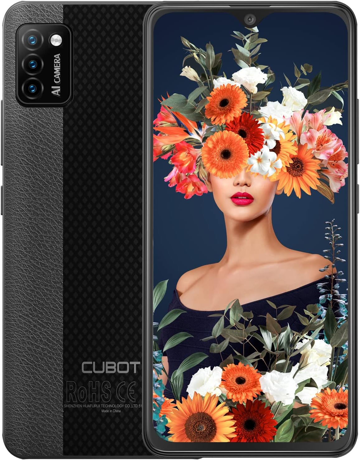 CUBOT Unlocked Smartphones, Note 7 Android 10 Phone Unlocked, 4G Dual SIM Unlocked Cell Phones, 5.5'' HD Display, Triple Cameras, 2GB/16GB, 128GB Extension, 3100mAh Battery, US Version, Black
